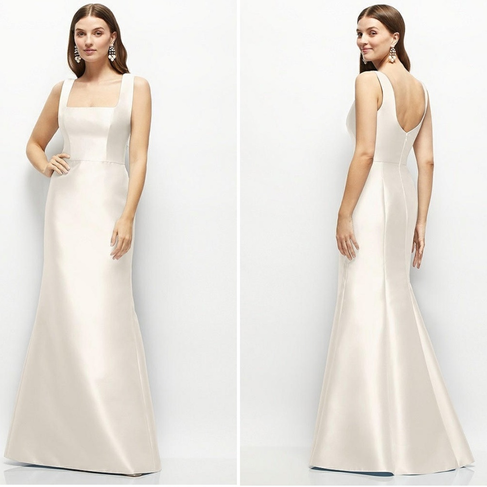 Alfred Sung - D869 Dress - Ivory - Satin Twill - Size 6/8